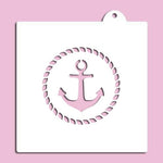 Anchor With Rope Stencil