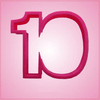 Pink Number 10 Cookie Cutter