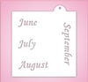 12 Month Calendar Cookie Stencil Summer