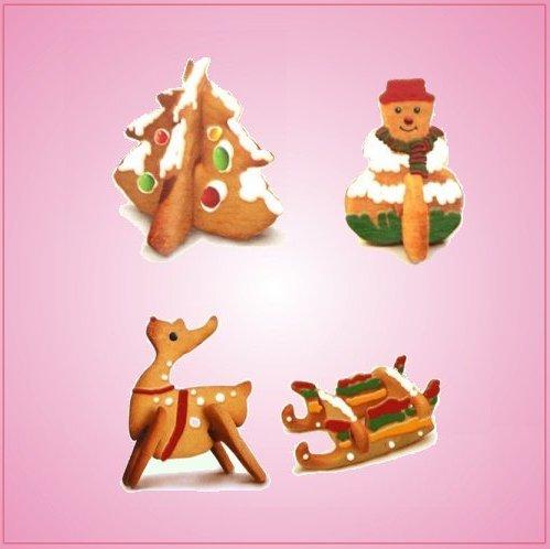 3D Christmas 8 Piece Cookie Cutter Set