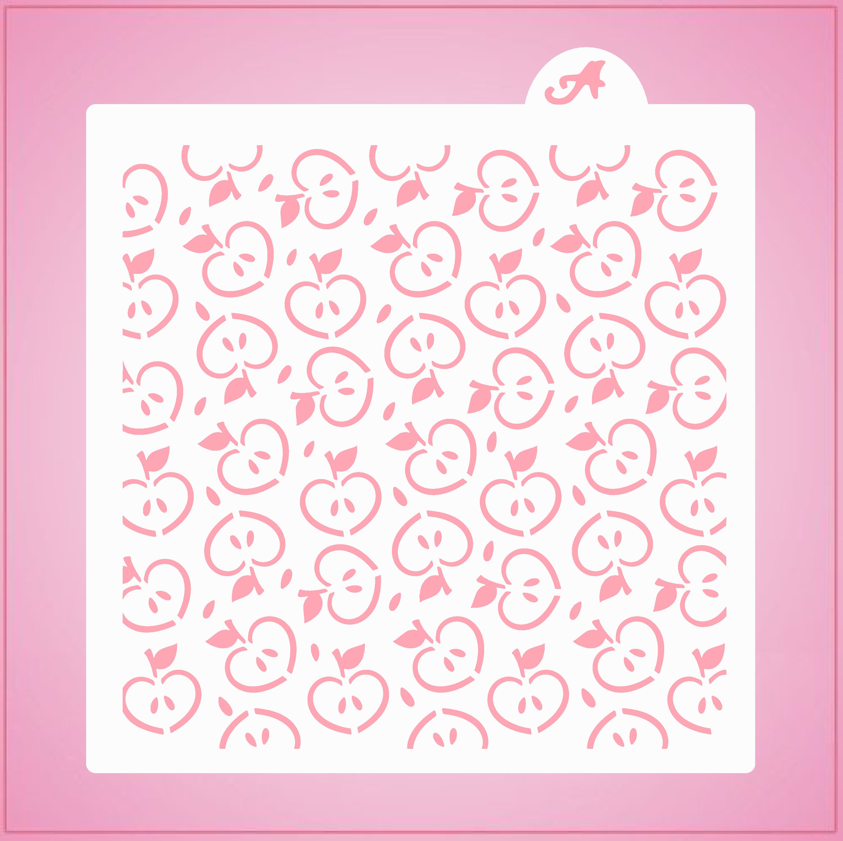 Apple Hearts Pattern Stencil
