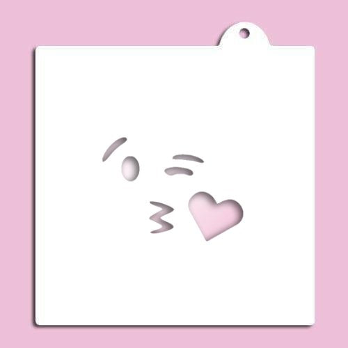 Blowing Kiss Emoji Stencil