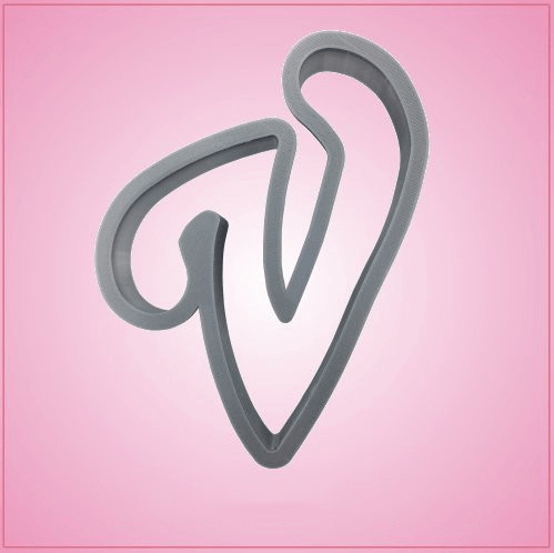 Cursive Letter V Cookie Cutter 