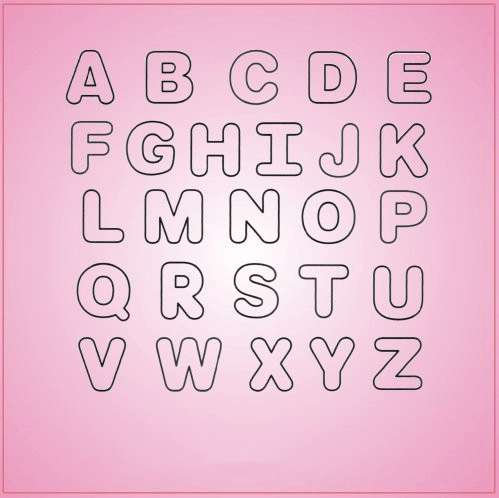 Fuchsia Letter Cookie Cutter Set 