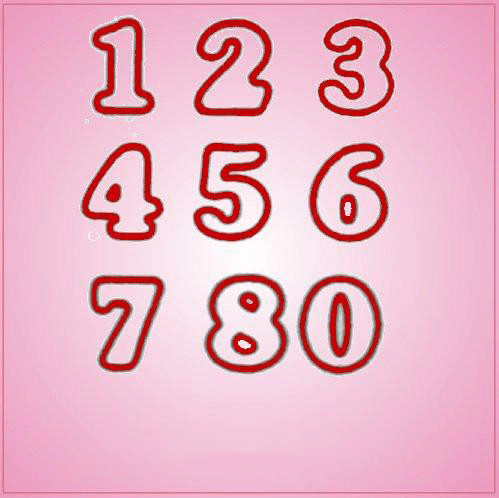 Red Number Cookie Cutter Set 