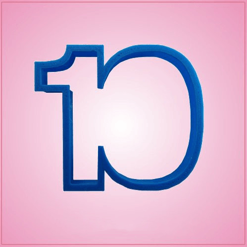 Blue Number 10 Cookie Cutter 