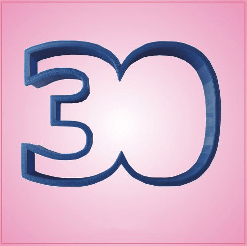 Blue Number 30 Cookie Cutter