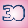 Blue Number 30 Cookie Cutter