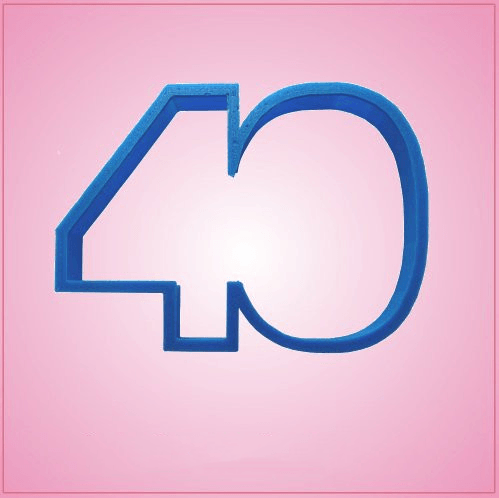 Blue Number 40 Cookie Cutter 