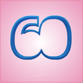 Blue Number 60 Cookie Cutter