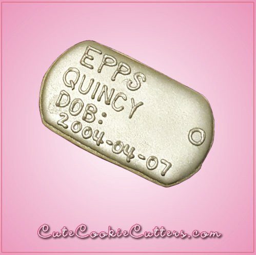 Dog Tag Cookie Cutter 