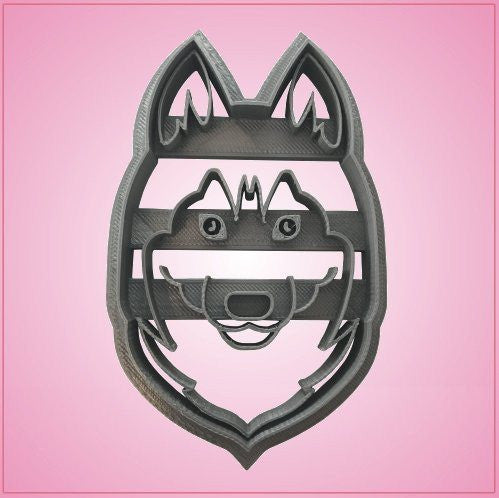 Gray Plastic Embossed Siberian Husky Cookie Cutter 