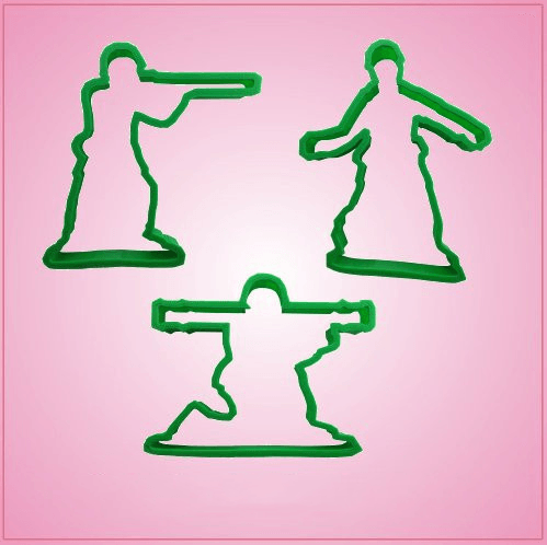 Green Army Men Cookie Cutter Set 
