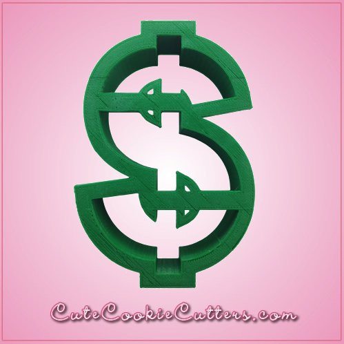 Green Dollar Sign Cookie Cutter 
