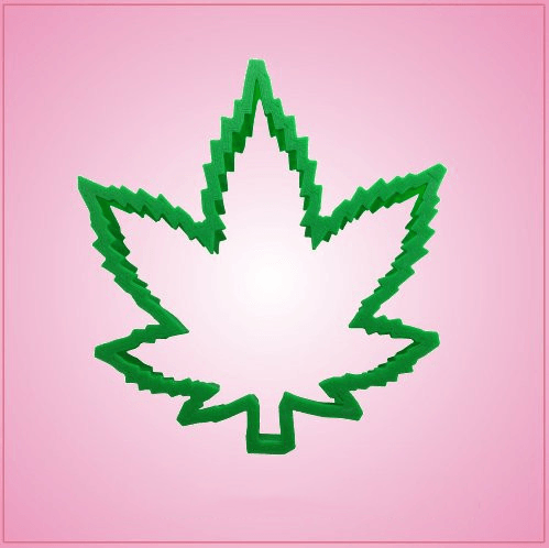 Green Marijuana Leaf Cookie Cutter 