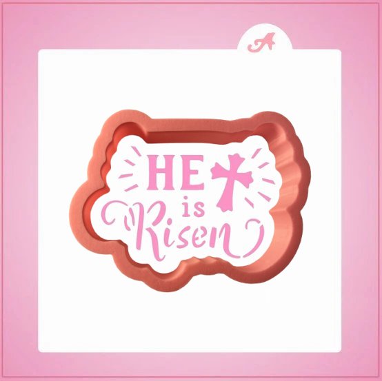 He Is Risen Cookie Cutter With Stencil