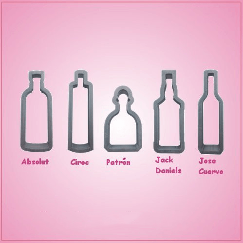 Liquor Bottle Cookie Cutter Set 