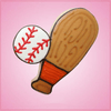 Pink Baseball Bat and Ball Cookie Cutter