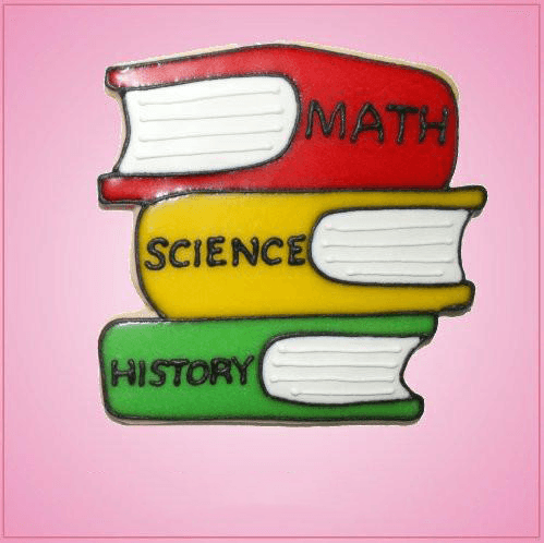 Pink Books Stacked Cookie Cutter