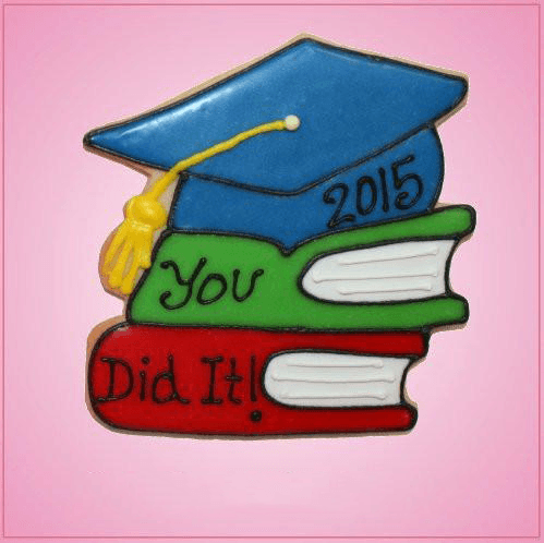 Pink Books With Grad Cap Cookie Cutter