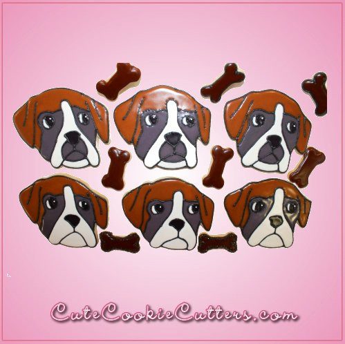 Pink Boxer Dog Edster Cookie Cutter