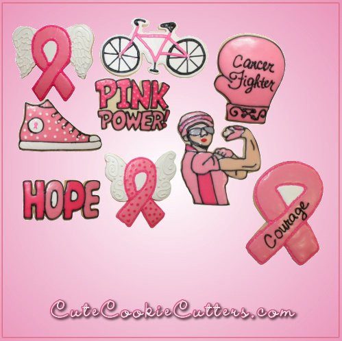 Pink Butterfly Winged Cancer Ribbon Cookie Cutter