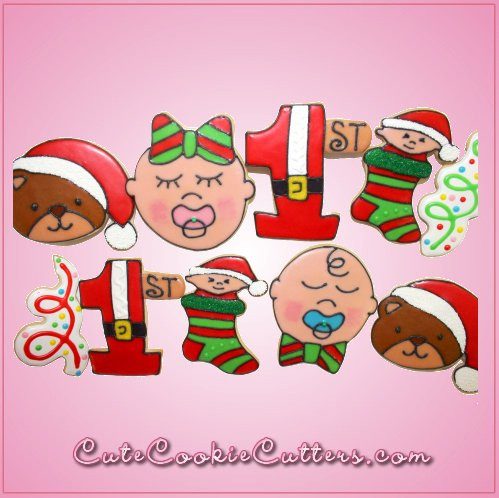 Pink Pixie Bear With Santa Hat Cookie Cutter