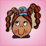 Pink Clara Pig Tailed Girl Cookie Cutter