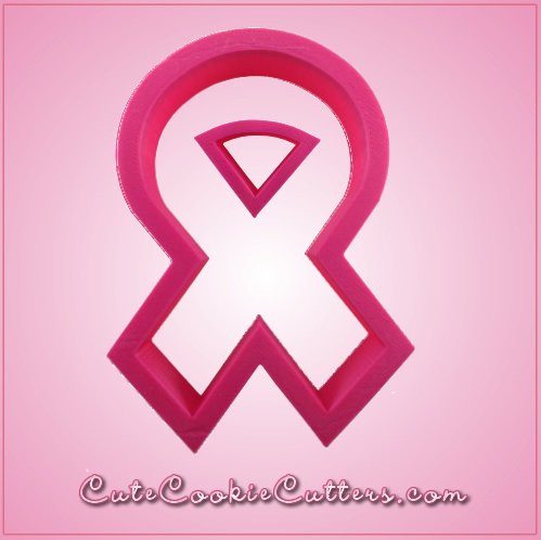 Pink Detailed Cancer Awareness Ribbon Cookie Cutter