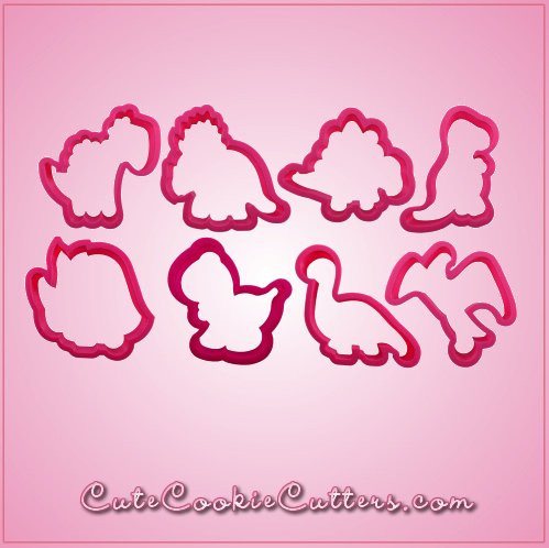 Pink Dinosaur Cookie Cutter Set