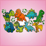 Pink Dinosaur Cookie Cutter Set