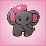 Pink Emma Elephant With Crown Cookie Cutter