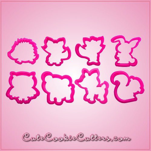 Pink Forest Animal Cookie Cutter Set