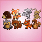 Pink Forest Animal Cookie Cutter Set