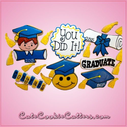 Pink Grad Smiley Cookie Cutter