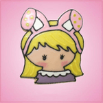 Pink Gretchen Girl With Bunny Ears Cookie Cutter