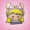 Pink Gretchen Girl With Bunny Ears Cookie Cutter