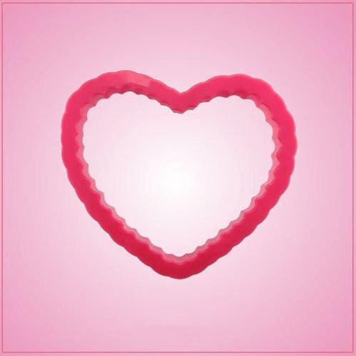Pink Heart Scalloped Cookie Cutter