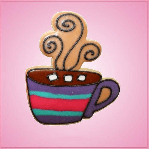 Pink Hot Cocoa with Steam Cookie Cutter