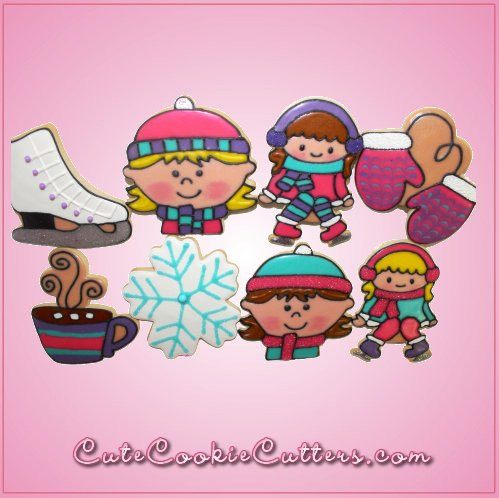 Pink Ingrid Ice Skating Girl Cookie Cutter