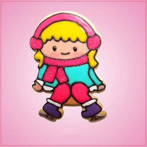 Pink Ingrid Ice Skating Girl Cookie Cutter