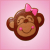 Pink Mandy Monkey With Bow Cookie Cutter