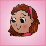 Pink Mimi Baking Girl Sideways Cookie Cutter