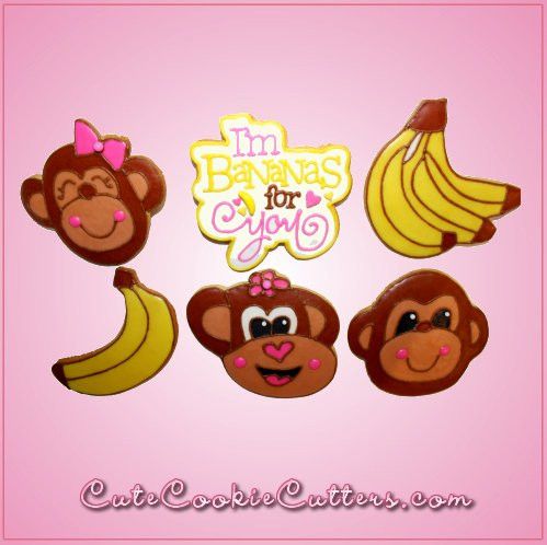 Pink Matt Monkey Boy Cookie Cutter