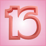 Pink Number 16 Cookie Cutter