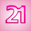 Pink Number 21 Cookie Cutter