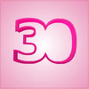 Pink Number 30 Cookie Cutter