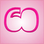 Pink Number 60 Cookie Cutter