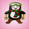 Pink Peter Penguin Skiing Cookie Cutter