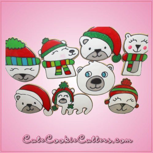Pink Piper Polar Bear Cookie Cutter
